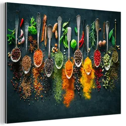 METALLBILD Kräuter - Gewürze - Löffel 40x30 cm