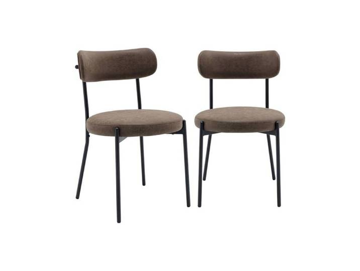 sweeek - Chaise métal et simili cuir (lot de 2) LIVIA