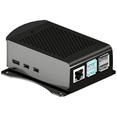 Joy-it RB-AlucaseP5-06B SBC-Gehäuse Passend für (Entwicklungskits): Raspberry Pi® mit Befestigungslaschen Schwarz
