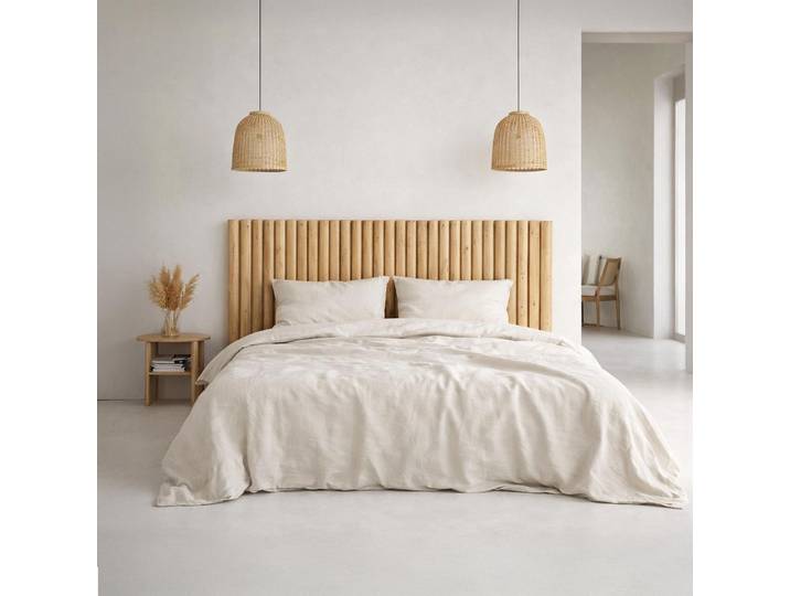 Tête de lit en bois massif de teck 180 cm - Naya