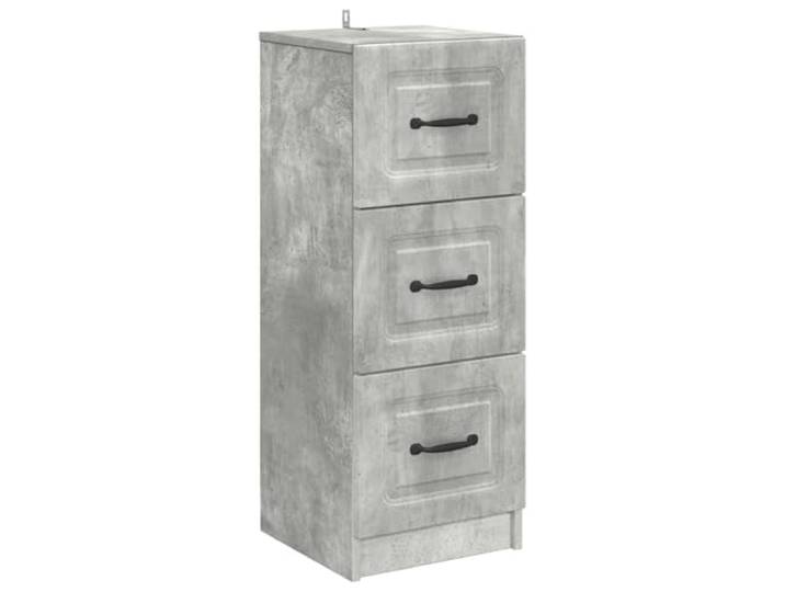 KLGBNCVE Schubladenschrank Betongrau 33 x 34,5 x 87 cm Holzwerkstoff Holzwerkstoff,Betongrau,rechteckiges Design,Bogenöffnungen,Wohnzimmer,Aufbewahrung,Kleidung,Gadgets