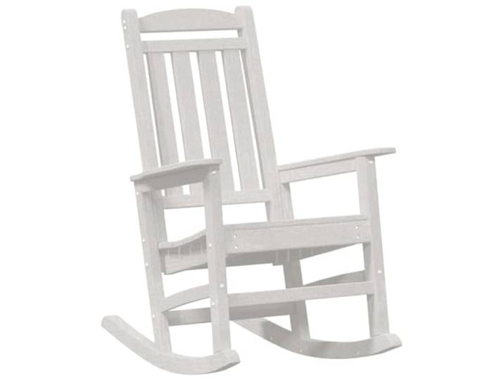 ZQQLVOO Garten Schaukelstuhl Weiß 92x70x108cm HDPE Wetterfest, Pflegeleicht, Modernes Design, Für Terrasse Und Balkon