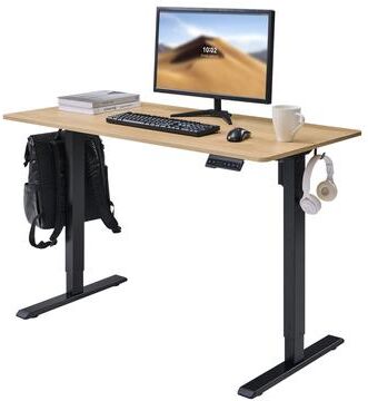 Kodotan sofa Electric Standing Desk, Adjustable Height Stand up Desk, 24x48 Inches Sit Stand Home Office Desk,Frame/Mahogany Top