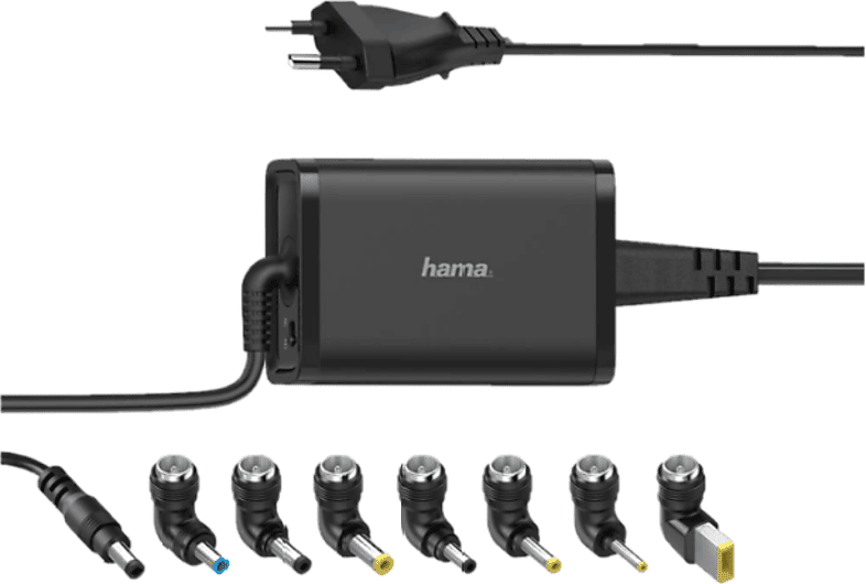 REACONDICIONADO Seminuevo Bueno Cargador para portátil - Hama Universal Notebook, 65W, 7 adaptadores, 15-19 V, Universal, Negro