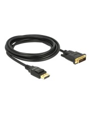 Delock Videokabel Single Link DisplayPort M bis DVI-D M 1.2a 3 m passiv Schwarz (85314)