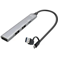 I-TEC USB-A/USB-C Metal Hub 4 Port