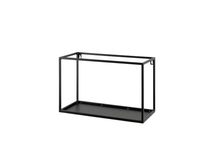 Wandregal, Schwarz, Metall, 19x47x25 cm, Handmade in Europe, hängend, Wohnzimmer, Regale, Wandregale