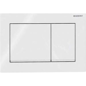 Geberit Geberit Betätigungsplatte Omega20, aus Kunststoff, für WC, für  Omega UP, 2-Mengen-Spülung, weiß / verchromt