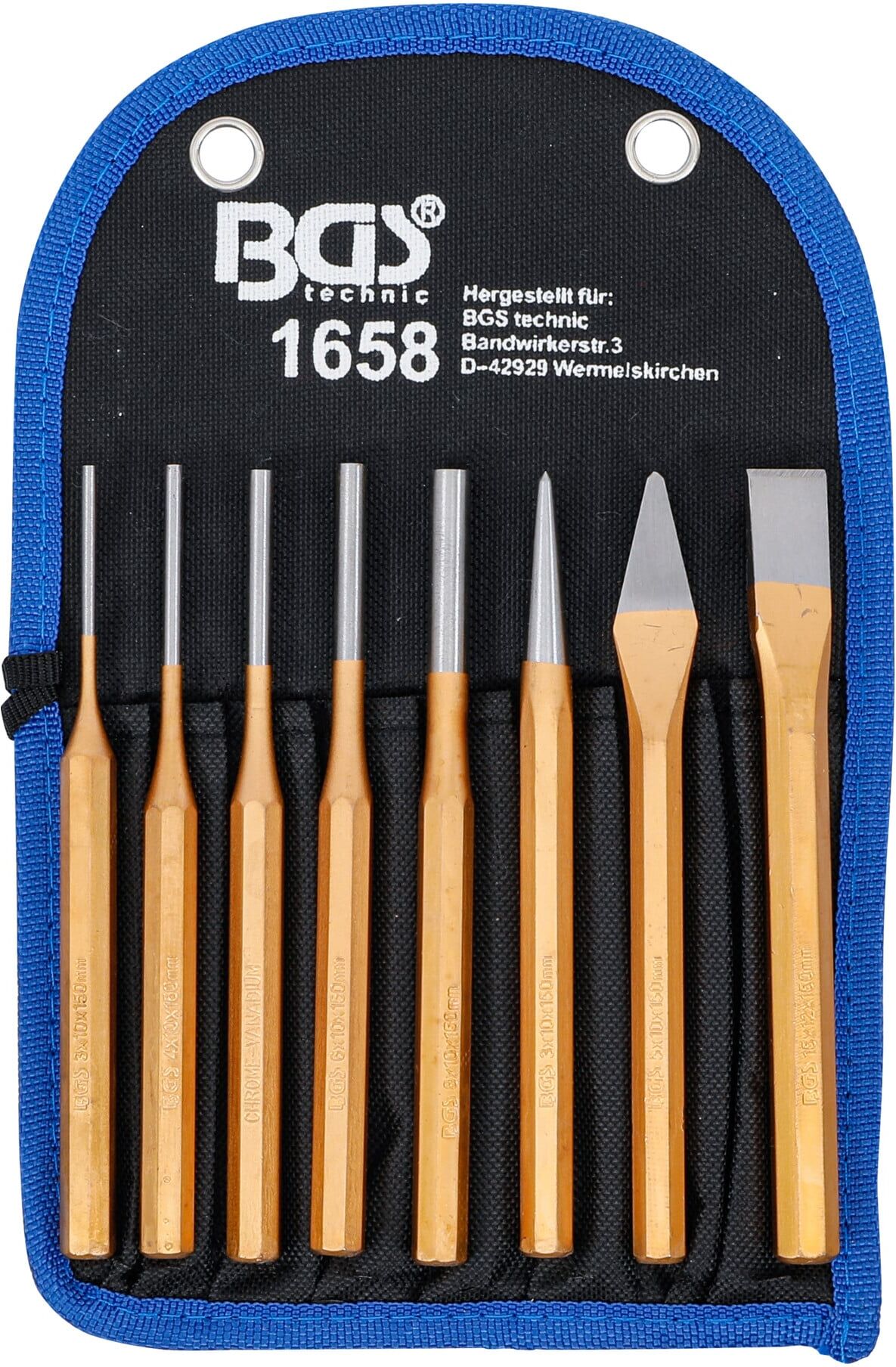 BGS Splintentreiber-Satz 150 mm inkl. Meißel + Körner, 8-tlg. ; BGS technic (1658)