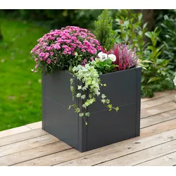 Westmann Metall Pflanzkübel Talus S | Pflanzkübel modern  | Anthrazit | 50x50x50 cm - Anthrazit