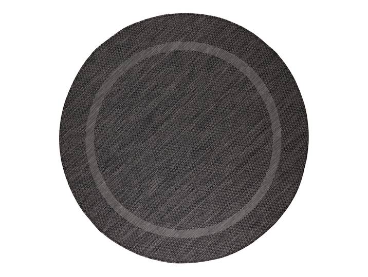 Tapis d'extérieur rond Noir/Noir Polyester Ø 160cm