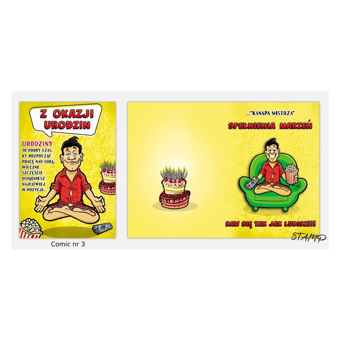 Stamp Comic B6 Karte + Umschlag Muster Nr. 03 Geburtstag (41371843)