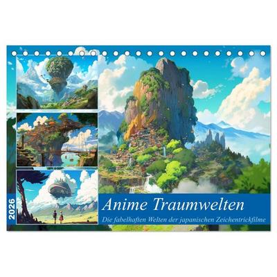 Anime Traumwelten (Tischkalender 2026 DIN A5 quer), CALVENDO Monatskalender