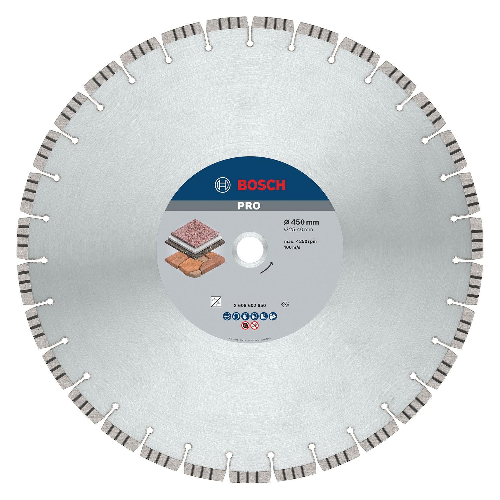 Bosch Professional Zubehör PRO Stone Diamanttrennscheibe, 450 x 25,4 mm (2608602650)