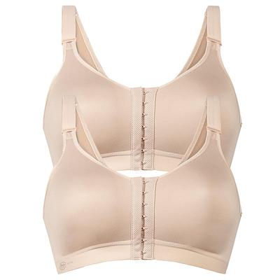 Sport-BH ANITA "Sport BH mit Vorderverschluss Frontline Open", Damen, Gr. 70, Cup E, beige (desert desert), Stoff, Obermaterial: 40% Polyamid PA. 25% Polyester PES. 20% Elasthan EL. 15% Baumwolle CO., BHs Sport-BH