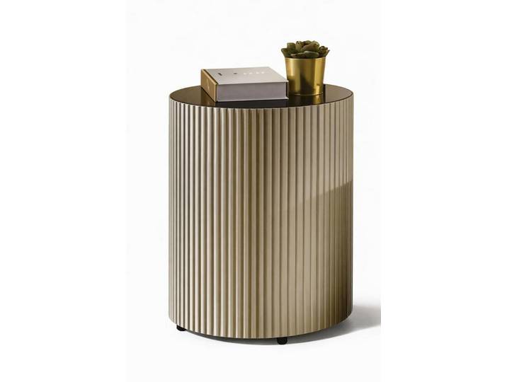 JVmoebel Beistelltisch Eleganter Beistelltisch mit strukturiertem Design und gold Akzent