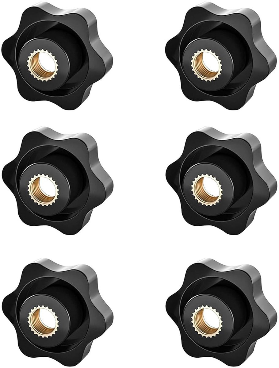 M10 Rändelmutter met Binnengewinde, Klemknop en Sterngriff voor Mechanische Toepassingen, 6 stuks