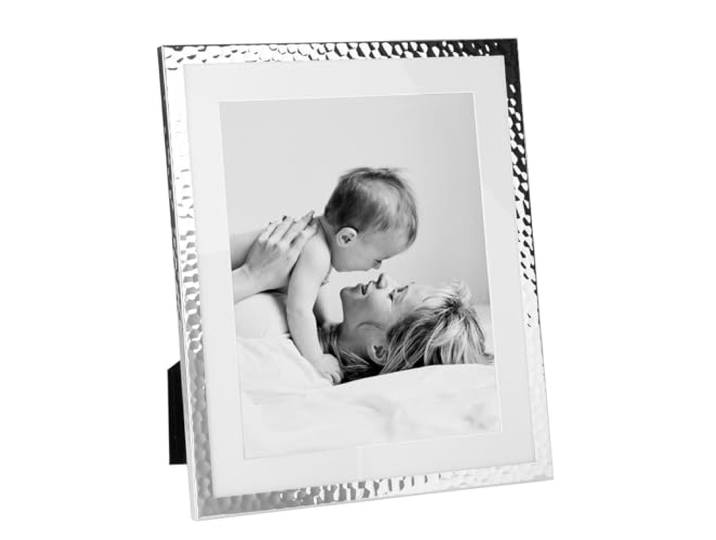 Fink gehämmerter Bilderrahmen Fotomaß 20x25 cm versilberter Fotorahmen für 1 Foto