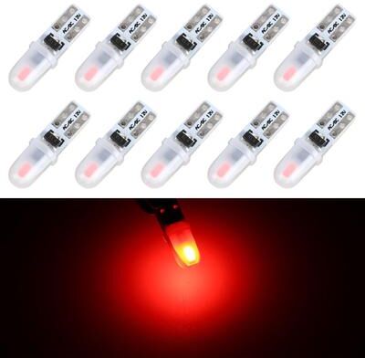 Everyday Crate 10 Pack T5 LED Bulbs For Car Dashboard Instrument Panel Gauge Cluster Speedometer Lights red Light
