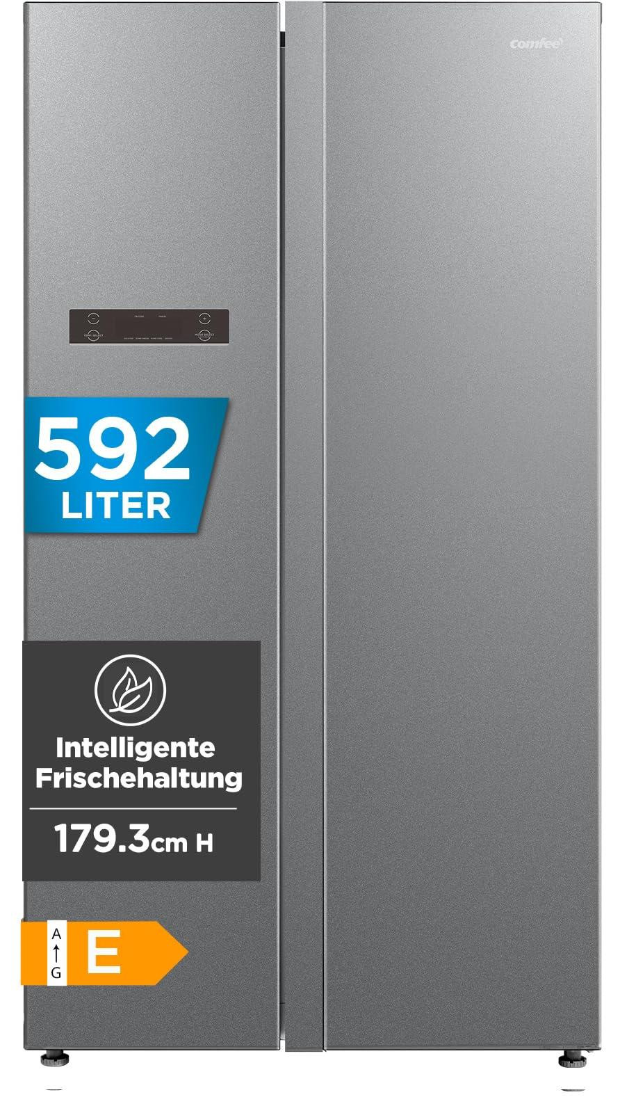Dripio Koel-vriescombinatie side-by-side, 592 liter, NoFrost, titaniumgrijs