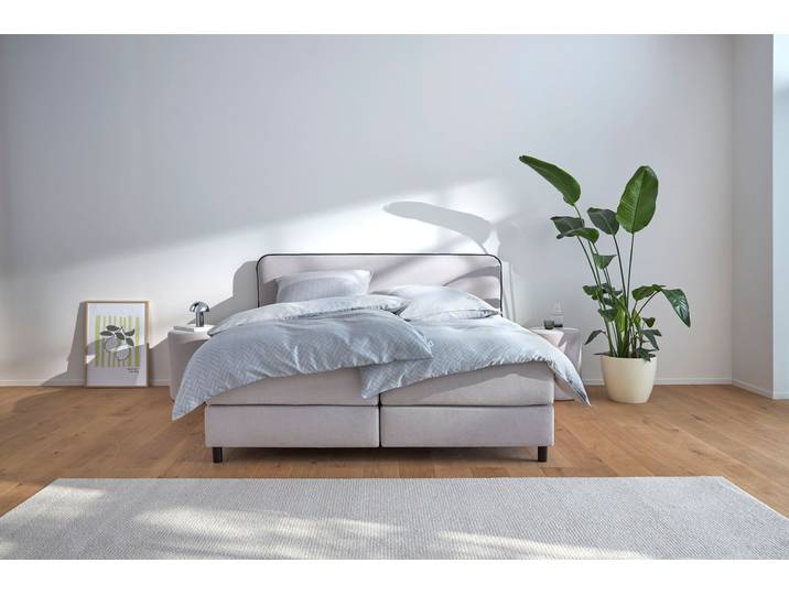 Polsterhocker S.OLIVER, beige, B:40cm H:50cm T:40cm, Hocker, Polsterhocker, Hocker rund