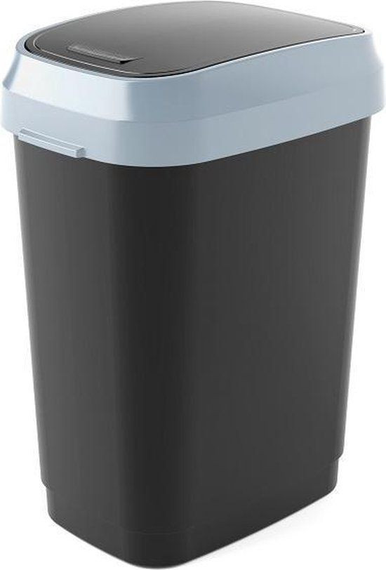 Kis Dual Swing Bin Prullenbak - 20 l - Zwart/Grijs