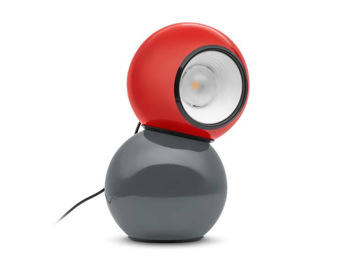Gravitino LED-Tischleuchte, rot/grau, Höhe 24,9cm - Stilnovo - Wohnzimmer - Design - Metall