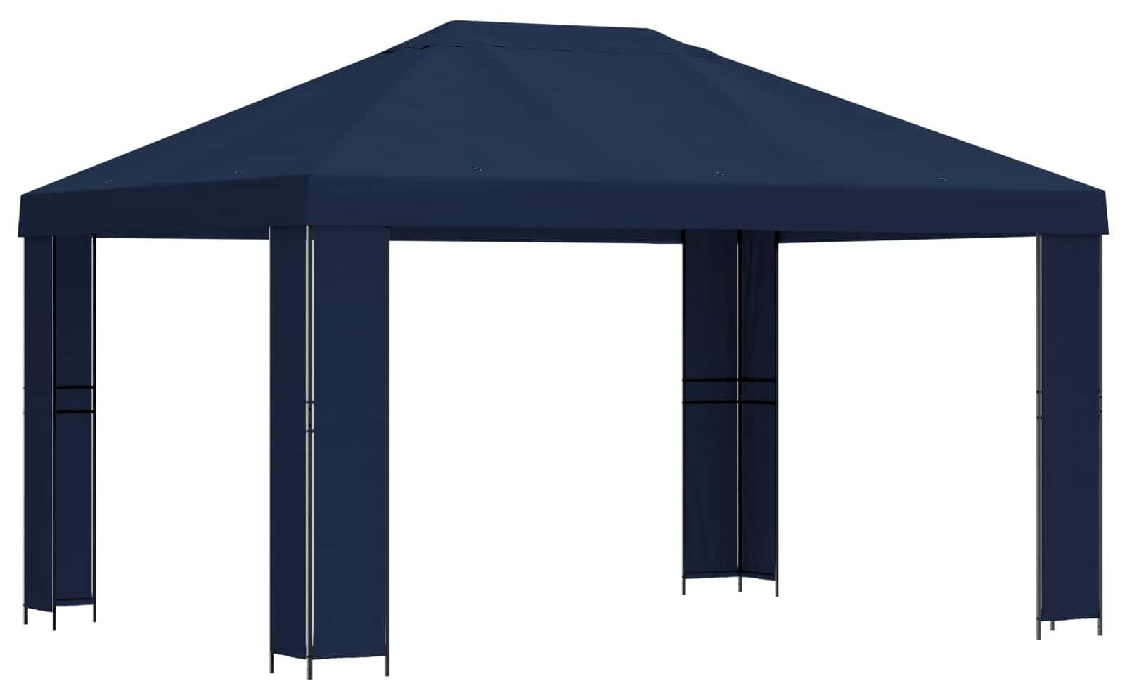 vidaXL Pavillon blauw van polyester en staal, 4 x 3 meter