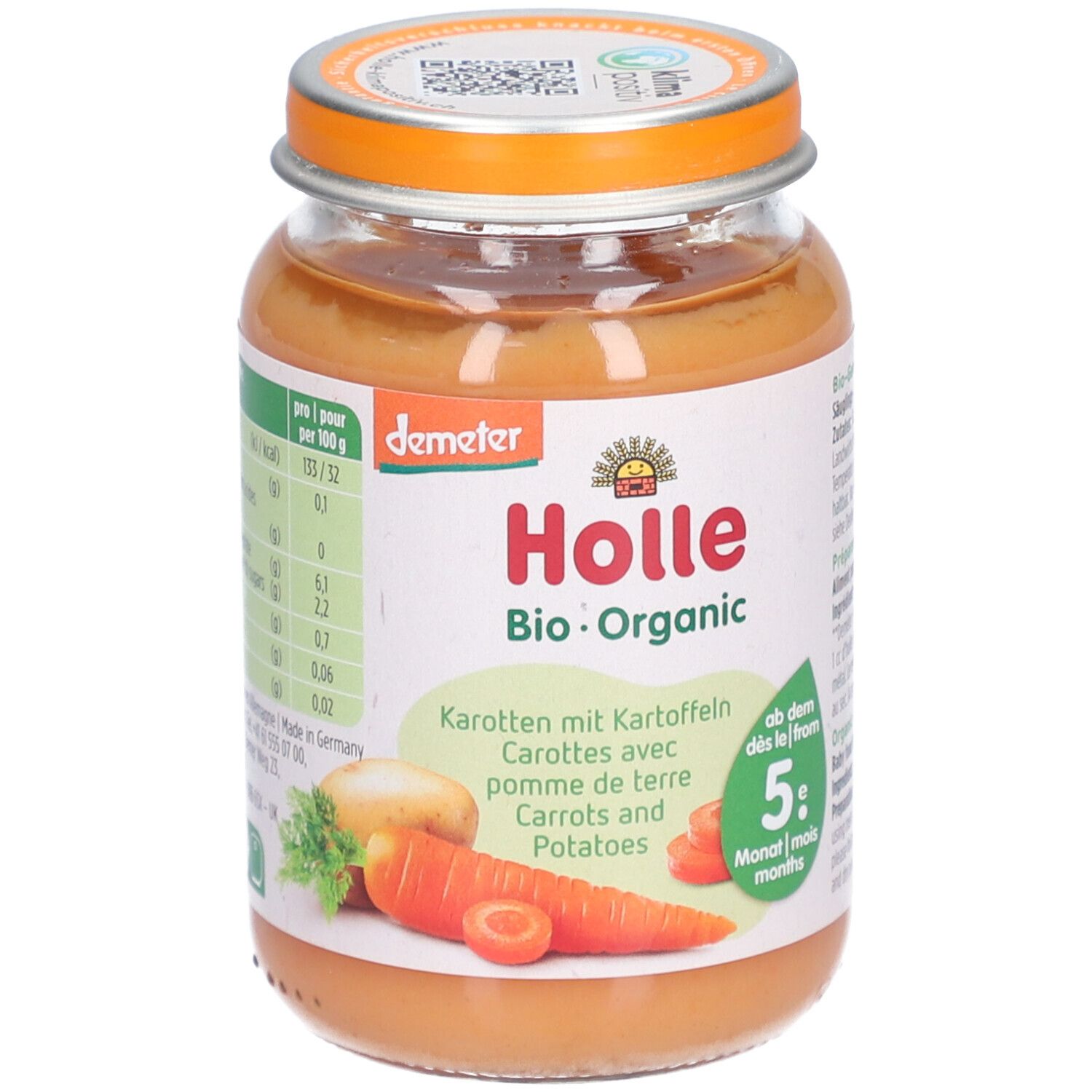 Holle Karotten mit Kartoffeln 190 g Bio Brei