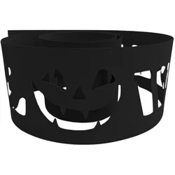 zaun|zu® Sichtschutzstreifen PREMIUM Happy Halloween Zaun Tiefschwarz 2,55m