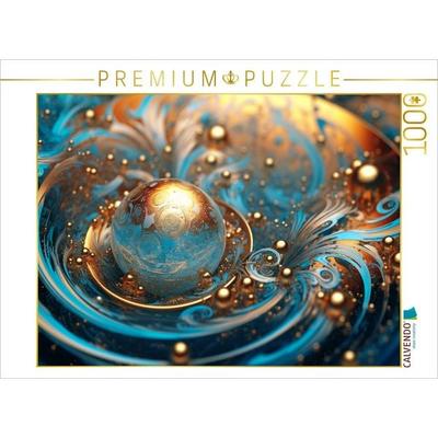 CALVENDO Puzzle Goldschmelze - organische Formen als abstrakte Kunst | 1000 Teile Lege-Größe 64x48cm Foto-Puzzle für glückliche Stunden