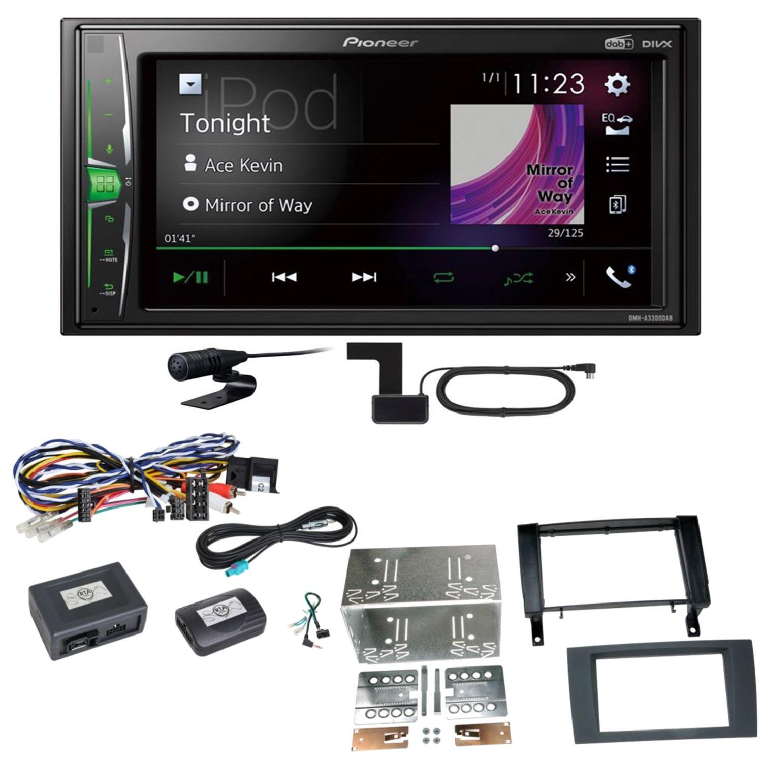 Pioneer DMH-A3300DAB Bluetooth USB Digitalradio Einbauset für Mercedes SLK R171