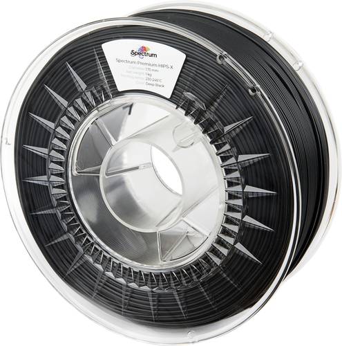 Spectrum Filaments 80078 HIPS-X DEEP BLACK Filament HIPS, Supportmaterial schlagfest, Matt, Leicht zu schleifen 1.75mm 1000g