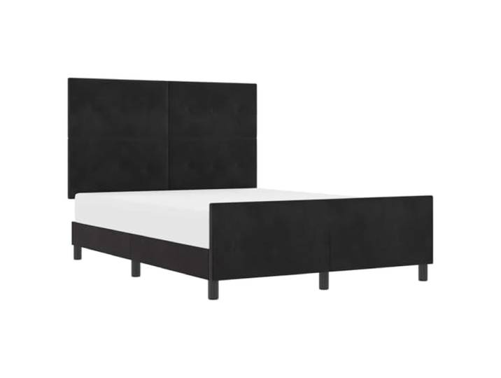 KKgypkn Boxspringbett mit verstellbarem Kopfteil, Schwarz Samt, 160 x 200 cm, modernes Design mit massiver Kiefer, robuste Plattform, einfacher Aufbau