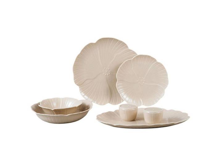 EmirtexHome Geschirr-Set BRICARD FLORANGE GESCHIRR SET, TAUP 27-TEILIG (27-tlg)