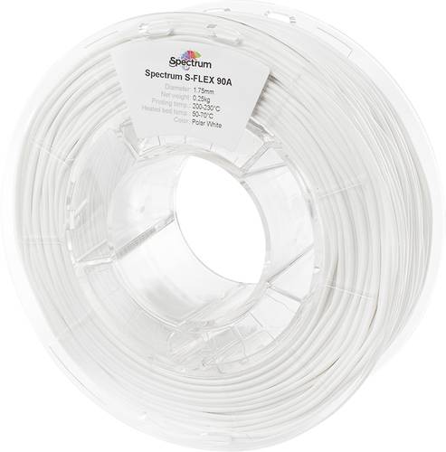 Spectrum Filaments 80261 S-Flex 90A Filament TPU flexibel 1.75mm 250g polar white, Polarweiß, Weiß 1St.