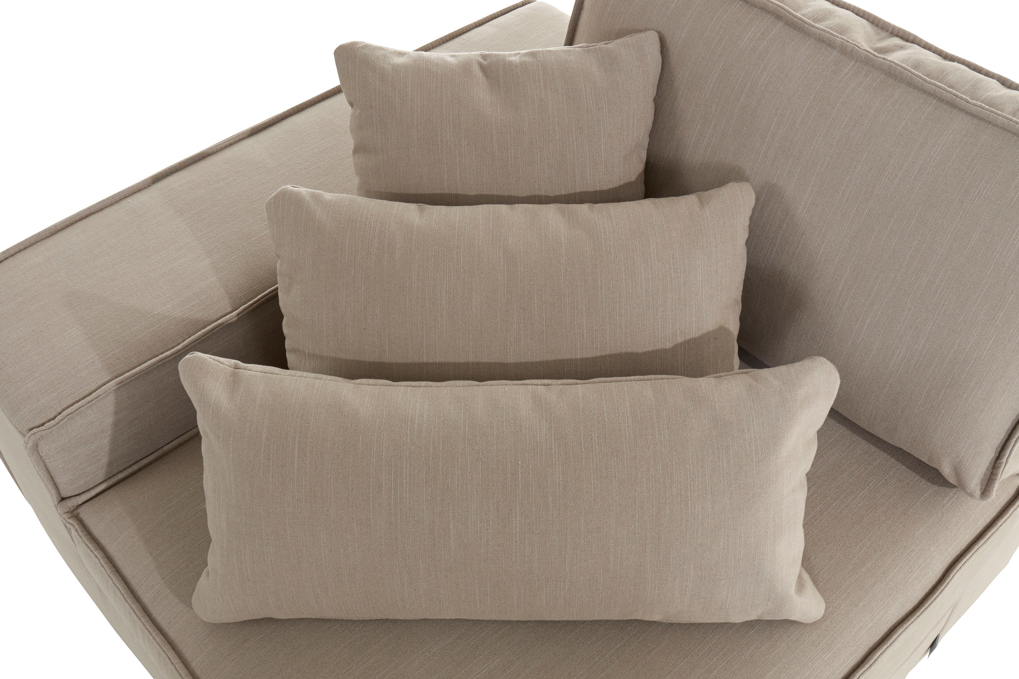 Sofaelement GOODPRODUCT "Florid", grau (taupe), B:100cm H:75cm T:100cm, Baumwollmix (60% Baumwolle/40% Leinen);Struktur fein (100% Polyester);Samtoptik (100% Polyester);Samtvelours (100% Polyester);Struktur (100% Polyester);Struktur recycelt (100% recycel