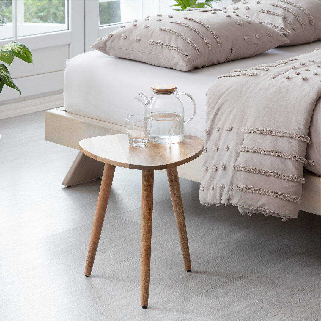 George Oliver Gennoveva Solid Wood Side Table Natural 45.75cm H X 40.75cm W X 40.75cm D