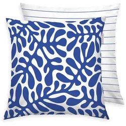Tom Tailor Renforcé Kissenhülle Floral MIG Cobalt 40x40 cm