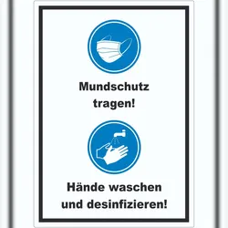 HB-Druck Mundschutz Händewaschen Aufkleber A5 (148x210mm)
