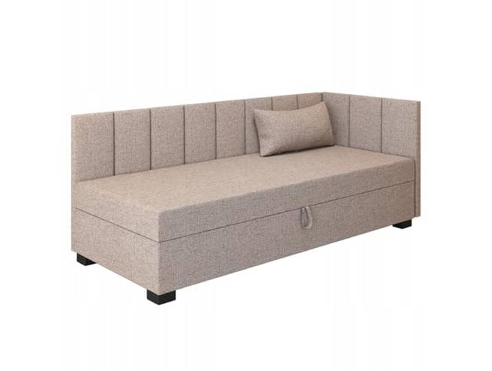 TAPCZANY24 - Boxspringbett Adel+ 123x198 cm mit Taschenfederkern Matratze Bett mit Matratze, Polsterbett mit Bettkasten, Gepolstertes Einzel Bett, Schlafsofa - Biskuitbeige
