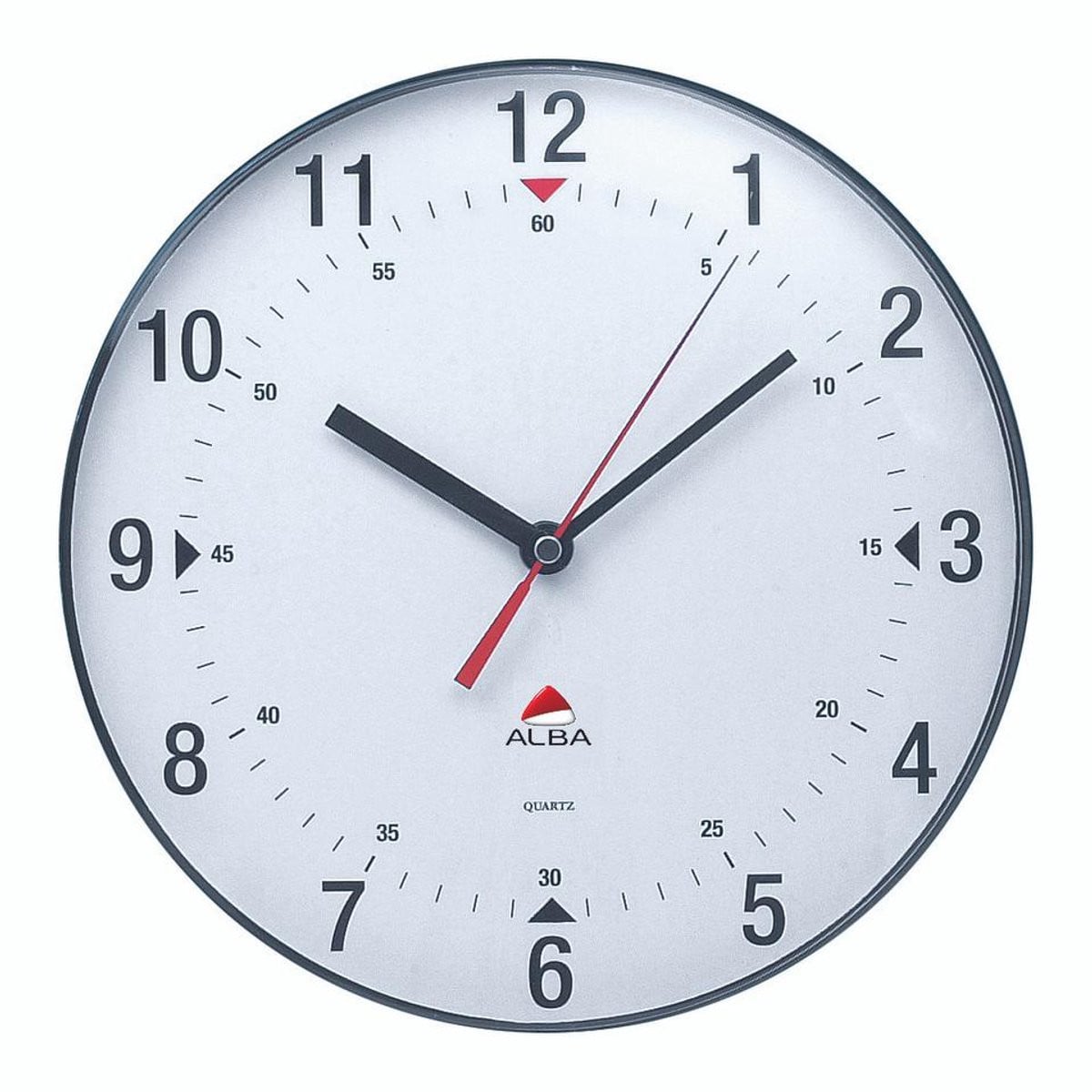 Alba Classic magnetische wandklok, wit, Diameter: 25 cm