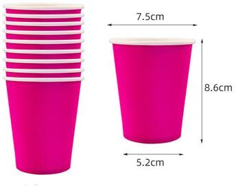 The Handy Homestead White Disposable Coffee Cups For Hot And Cold Drinks rose Red