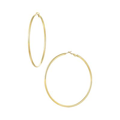 Paar Creolen ADELIA´S "Ohrringe Creolen aus Edelstahl – 1 Paar", Damen, Gr. Damen, Edelstahl, gold (goldfarben), Ohrringe, Trendig und glänzend: schmale Creolen als Modeschmuck
