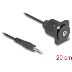 DELOCK D-Typ Kabel 3,5 mm 3 Pin Klinkenstecker zu Bu sw 20cm