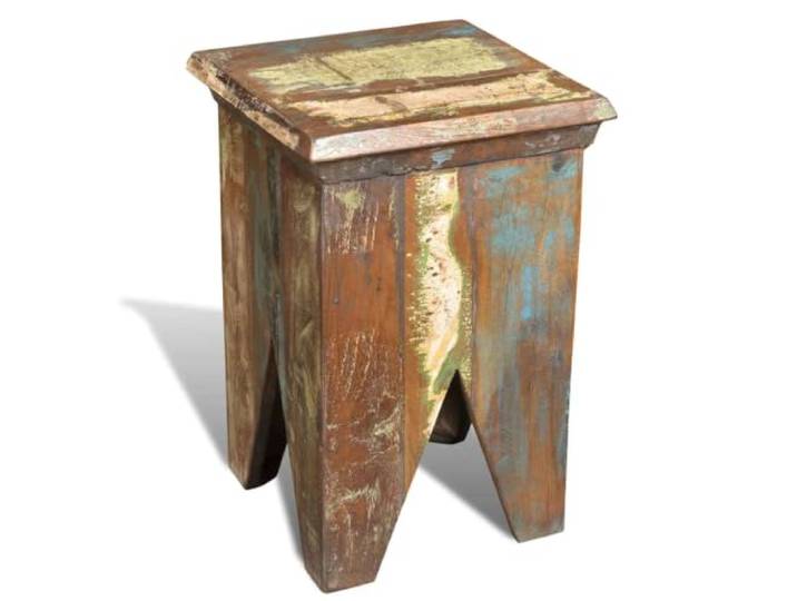 XHNIFBN Hocker Altholz Massiv 30x30x45 cm Vintage Sitzhocker Beistelltisch Einzigartiger Sitzhocker aus buntem Altholz für Wohnzimmer, Schlafzimmer oder Cafe, stilvoll und vielseitig einsetzbar.