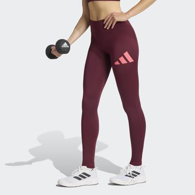 Trainingstights ADIDAS PERFORMANCE "TRAIN ESSENTIALS BIG LOGO FULL-LENGTH LEGGINGS", Damen, Gr. M, N-Gr, rot (maroon, normal, gr.), Obermaterial: 91% Polyester, 9% Elasthan, Hosen