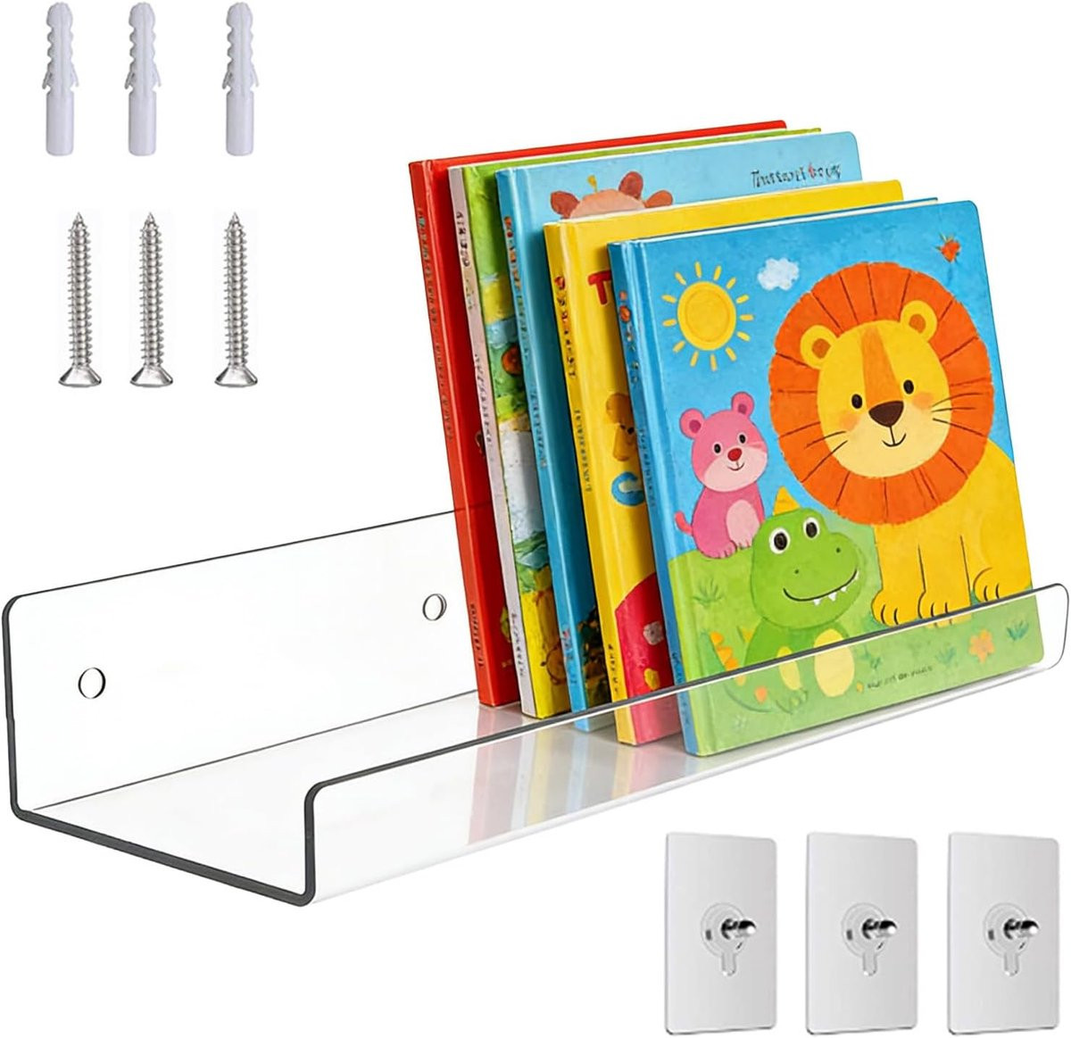 Transparante Acryl Zwevende Planken - Wandplanken voor Woonkamer, Badkamer of Keuken - 30 x 10 cm