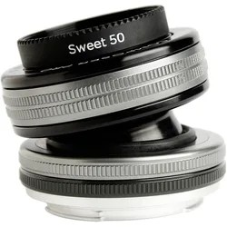 Lensbaby Composer Pro II inkl. Sweet 50 Optik Nikon F (Nikon F, APS-C / DX, Vollformat), Objektiv, Schwarz, Silber