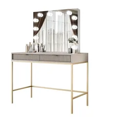 SCHMINKTISCH MIT SPIEGEL CORTADO ELITE GOLD KASCHMIR